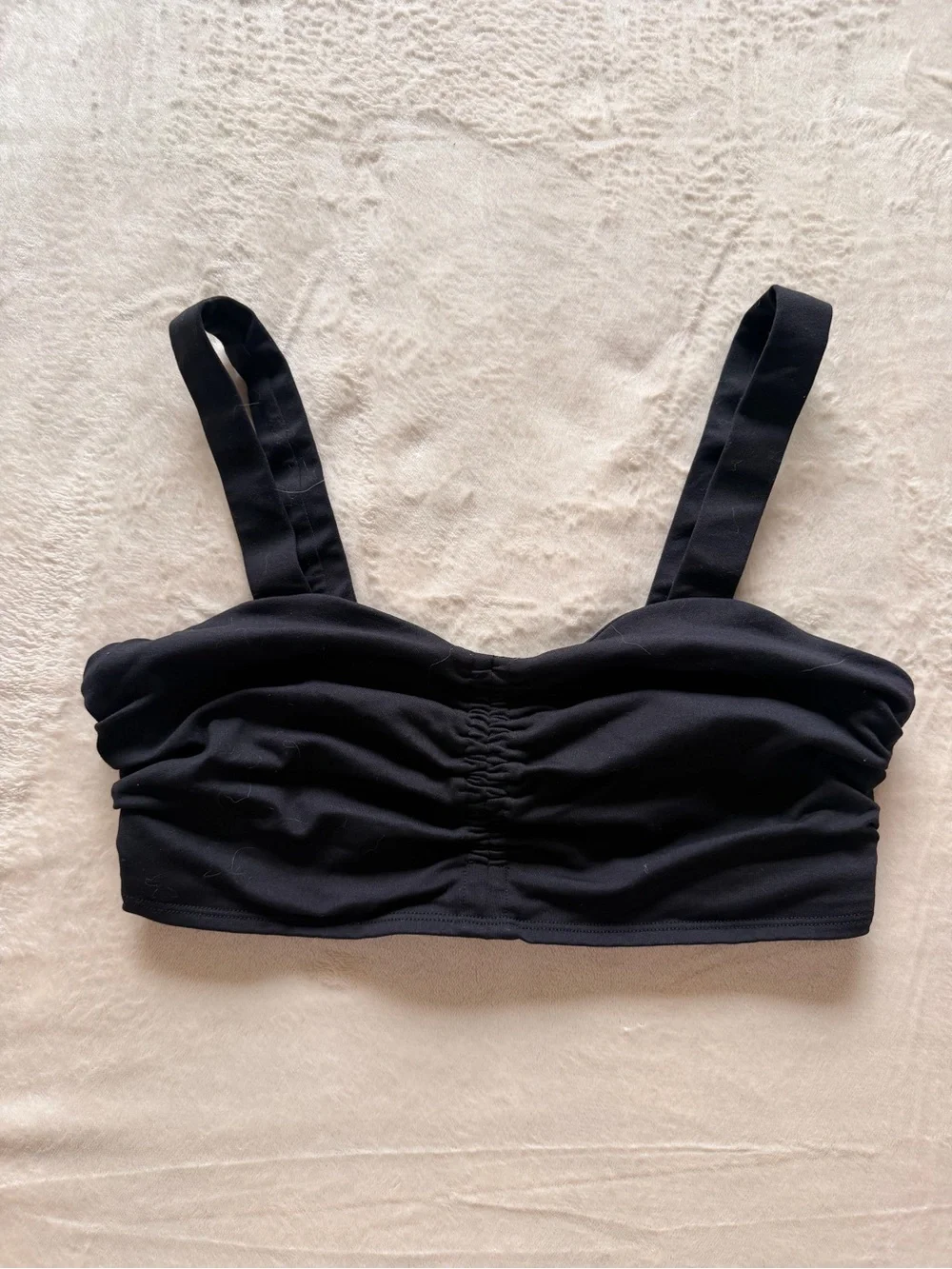 ALO Yoga Black Ruched Crop Bralette